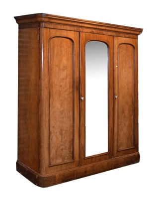 Lot 628 - Victorian mahogany triple wardrobe