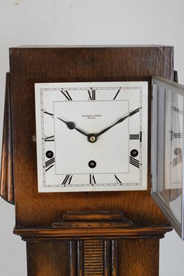 Lot 402 - Art-Deco grandmother clock the dial marked Garrard / Pleasance & Harper, Bristol