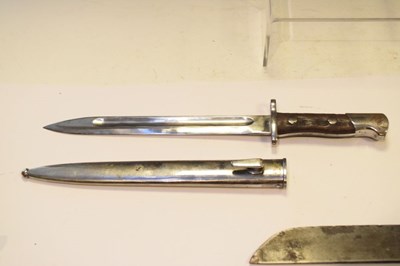 Lot 224 - Siamese issue Mauser bayonet with steel scabbard