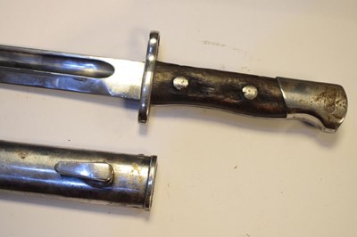 Lot 224 - Siamese issue Mauser bayonet with steel scabbard