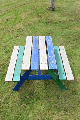 Lot 658 - Childs picnic table with sun parasol