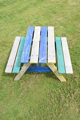 Lot 658 - Childs picnic table with sun parasol