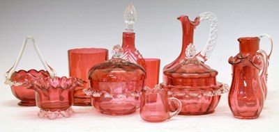 Lot 352 - Group of assorted cranberry glass