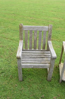 Lot 657 - Woodfurn three-piece teak garden set