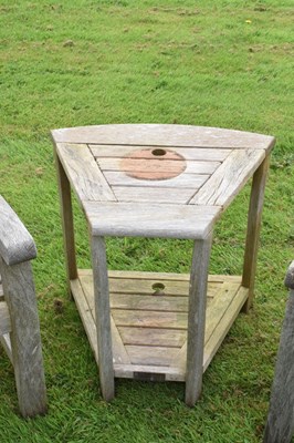 Lot 657 - Woodfurn three-piece teak garden set