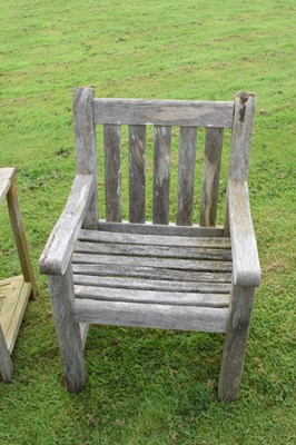 Lot 657 - Woodfurn three-piece teak garden set