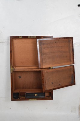 Lot 491 - Victorian brass bound walnut lap desk