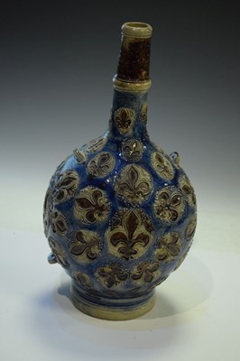 Lot 343 - 19th Century German Rhenish Westerwald salt glazed stoneware bottle