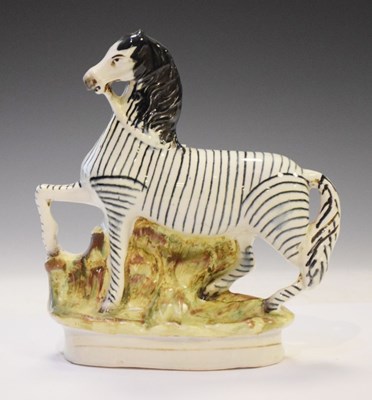 Lot 307 - Staffordshire pottery zebra