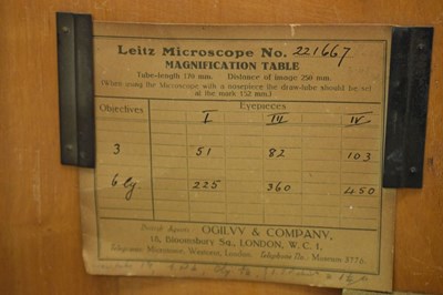 Lot 167 - Microscope Ernst Leitz No 221667