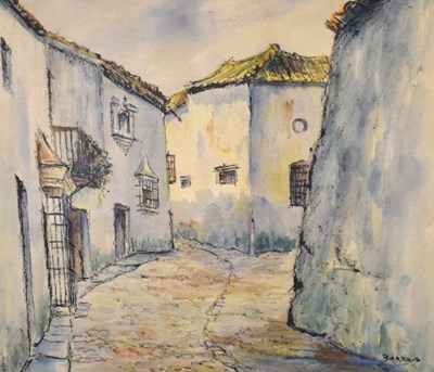 Lot 543 - Barro - Watercolour - Continental Street Scene