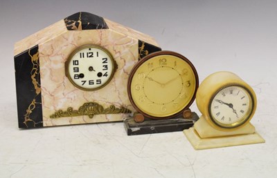 Lot 360 - 20th Century French Art Deco clock and two others