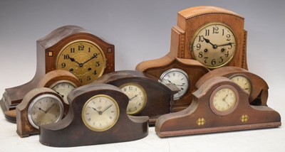 Lot 374 - Nine 20th Century mantel clocks