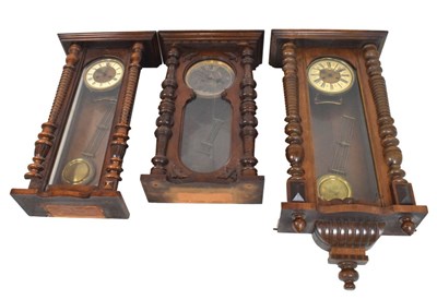 Lot 419 - Three assorted Vienna wall clocks