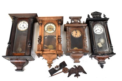 Lot 416 - Four Vienna wall clocks