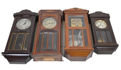 Lot 414 - Four 20th Century wall clocks