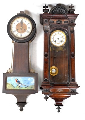 Lot 409 - American wall clock and a Vienna wall clock