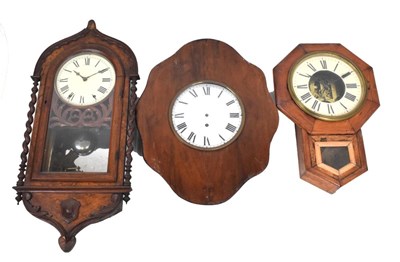 Lot 412 - American Ansonia & Co drop dial wall clock, etc