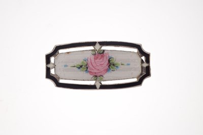 Lot 145 - Continental sterling silver and enamel brooch