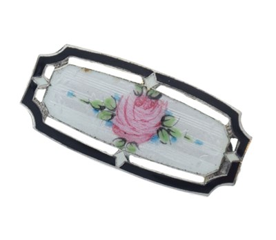 Lot 145 - Continental sterling silver and enamel brooch