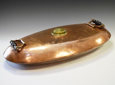 Lot 195 - Large early 19th Century copper carriage foot warmer