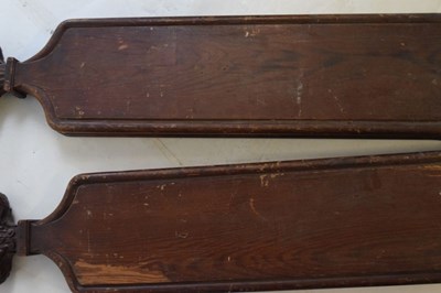 Lot 245 - Pair of 19th Century carved oak pew ends