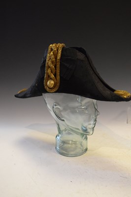 Lot 255 - Early 20th Century Naval officer's cocked bicorn hat and epaulettes