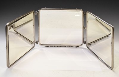 Lot 285a - Early 20th Century chrome framed triptych travel mirror