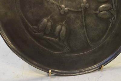 Lot 305 - Tudric pewter circular tray after a design by Archibald Knox