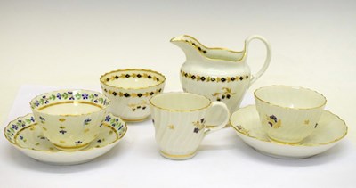 Lot 282 - Flight Worcester spiral-fluted jug and teabowl, etc