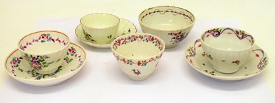 Lot 447 - Group of late 18th Century teabowls and saucers