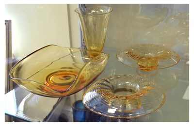 Lot 473 - Whitefriars - Four pieces 'Amber' glass