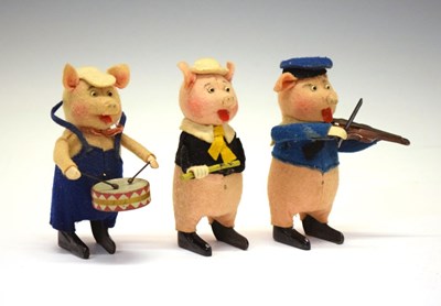 Lot 254 - Schuco clockwork felt pigs