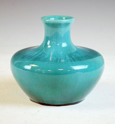 Lot 353 - Pilkingtons Royal Lancastrian - Squat shouldered vase decorated in turquoise glaze