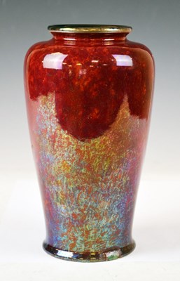 Lot 352 - Pilkingtons Royal Lancastrian - Vase in mottled flambé glaze