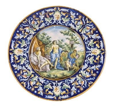 Lot 329 - Late 19th Century Italian maiolica 'istoriato' charger, Gaetano Battaglia, Naples