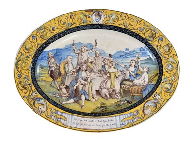 Lot 330 - Italian maiolica oval dish