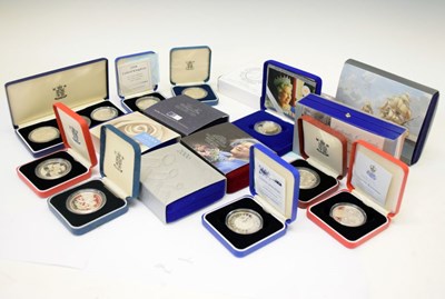 Lot 220 - Quantity of Royal Mint silver proof crowns and £5 coins, mainly pre 2007