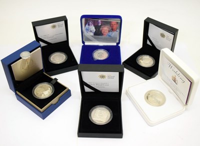 Lot 219 - Quantity of Royal Mint silver proof crowns and £5 coins, mainly post 2007