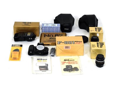 Lot 377 - Nikon F801 camera and accessories