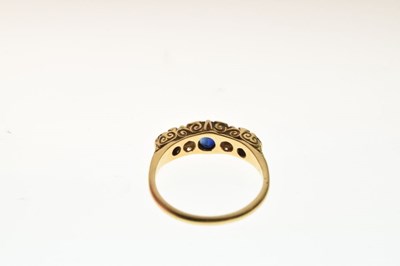 Lot 13 - Sapphire and diamond five stone ring