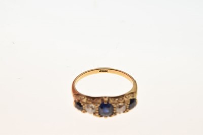 Lot 13 - Sapphire and diamond five stone ring