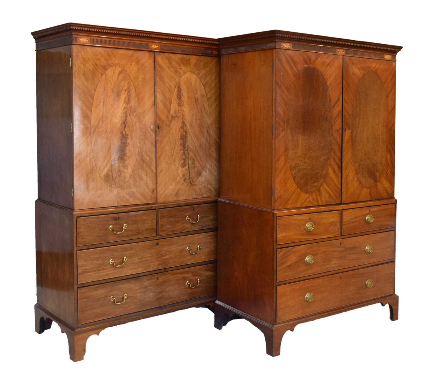 Lot 640 - Matched pair of linen presses