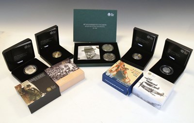 Lot 230 - Four Royal Mint £5 silver proof coin packs