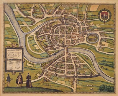Lot 139 - Braun (Georg) and Franz Hogenberg, hand coloured engraved map of Bristol