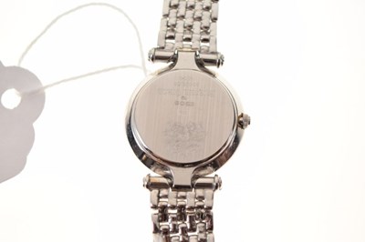 Lot 56 - Bueche Girod - Ladys' 9ct white gold, diamond set bracelet watch