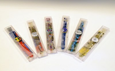 Lot 109 - Six cased Swatch 'Artist's Collection' wristwatches