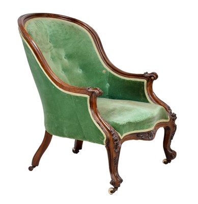 Lot 515 - Victorian drawing room armchair