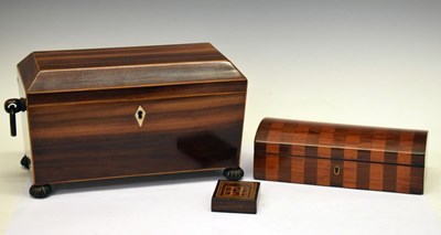 Lot 314 - Regency goncalo alves and line laid sarcophagus tea caddy