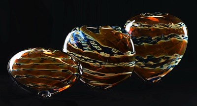 Lot 472 - Peter Layton, (b. 1937)- Three 'Aurora' series glass vases